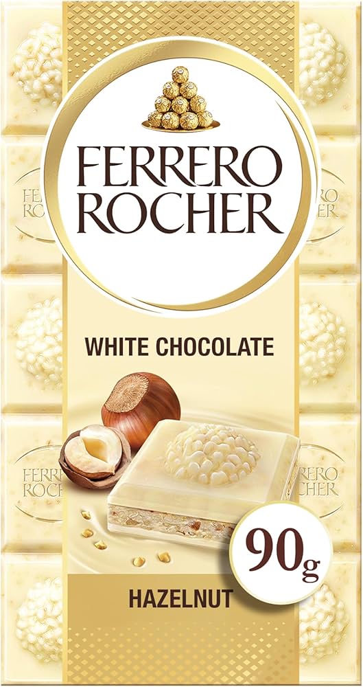 Buy Ferrero Rocher White Chocolate Hazelnut Chocolate Bar (90G)