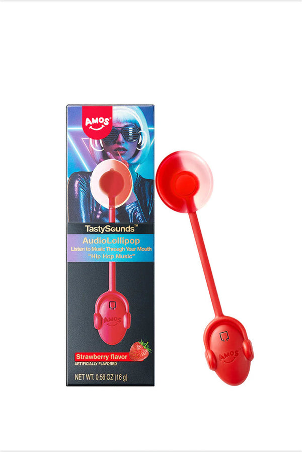 Buy Amos Tasty Sounds Strawberry Hip Hop Audio Lollipop TikTok Viral - (12g)
