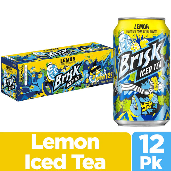 Buy Brisk Iced Tea Lemon Flavour USA 12 Pack - 12fl oz (355ml)