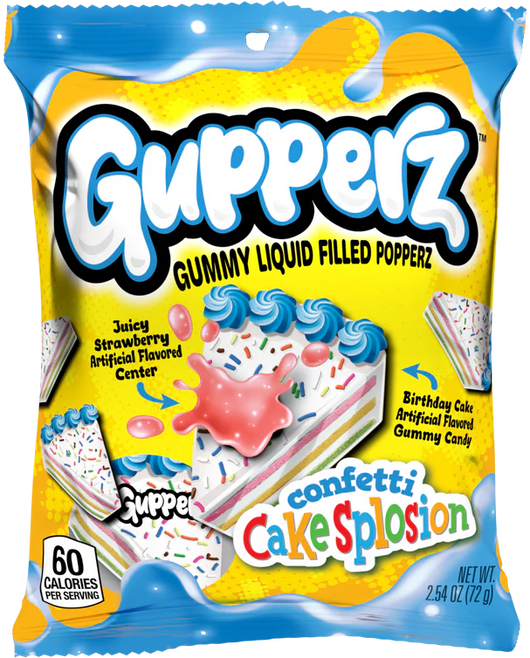 Buy Gupperz Gummy Liquid Filled Popperz Confetti Cake Splosion 2.54oz (72g)