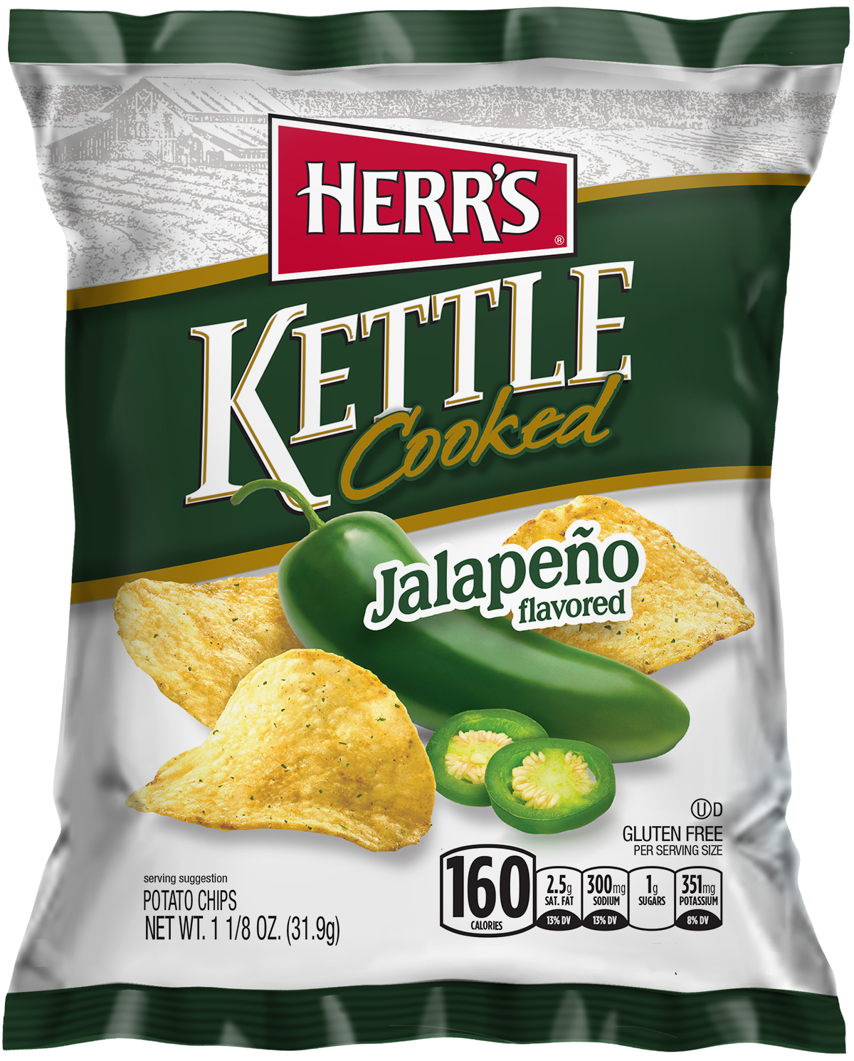 Herr's Jalapeno Kettle Cooked Potato Chips - 5oz (141.8g) – MCR Snack ...