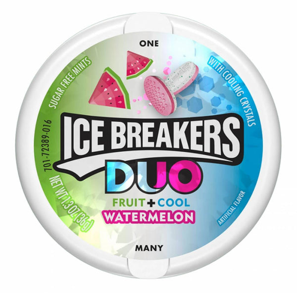 Buy Ice Breakers Duo Fruit + Cool Watermelon Sugar Free Mints (36g)