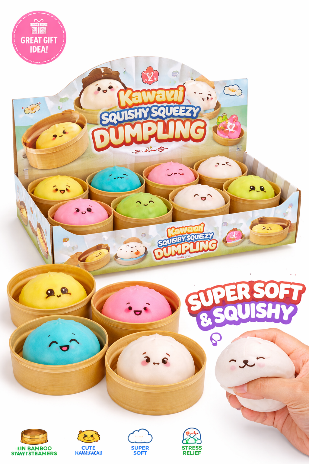 Squeezzy Kawaii Squishy Squeezy Dumpling – MCR Snack Distro