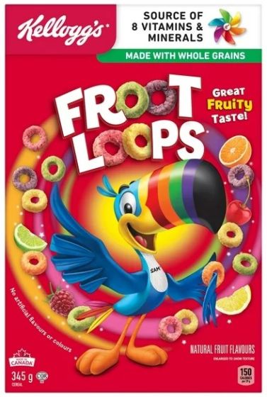 Kellogg's Froot Loops, Froot Loops USA, fruity cereal, colorful breakfast cereal, American cereal, Kellogg's cereal 8.9oz, fruity loops, bargain cereal, best before 22/04/25, breakfast snacks, nostalgic cereal.