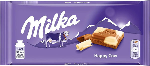 Buy Milka Happy Cows Milk and White Chocolate Bar (100g) Single