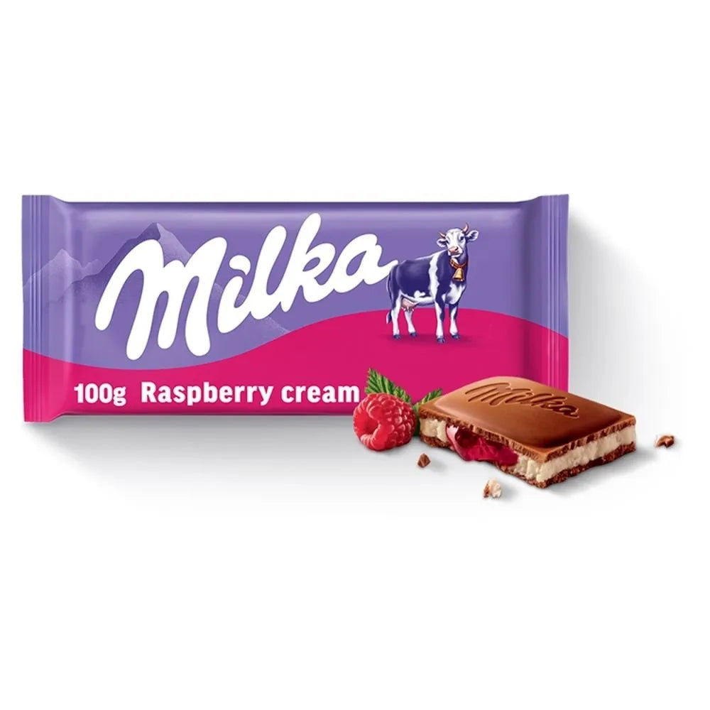 Milka Cookies Raspberry Milka Raspberry Cream Chocolate Bar (100g) – MCR Snack Distro