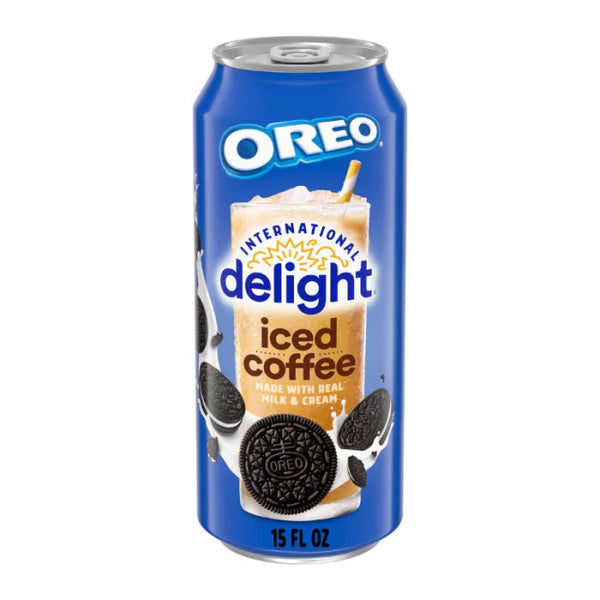 Oreo Iced Coffee, International Delight Oreo Coffee, best iced coffee drinks, Oreo coffee drink, chocolate cookie iced coffee, sweet iced coffee, dessert-inspired coffee, Oreo-flavored coffee, International Delight 15 fl oz, coffee with Oreo flavor.