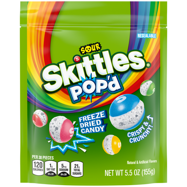 Buy Skittles Sour Pop'd Freeze Dried Candy USA - 5.5oz (155g)