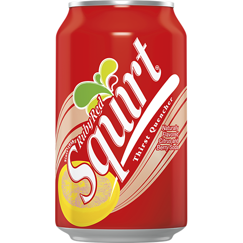 Squirt Ruby Red, grapefruit berry soda, USA import soda, naturally flavored soda, caffeine-free soft drink, citrus berry drink, American soda, Squirt 12oz, unique soda flavors, cocktail mixer soda
