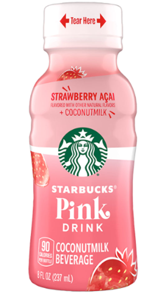 Starbucks Pink Drink, Starbucks Pink Drink bottle, strawberry acai coconut milk, best Starbucks drinks, Starbucks Pink Drink 8 fl oz, Starbucks Pink Drink 12-pack, refreshing non-dairy drinks, coconut milk beverages, plant-based Starbucks drinks, best fruity Starbucks drinks.