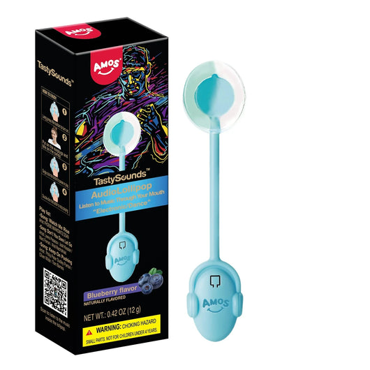 Buy Amos Tasty Sounds Blueberry Electronic/Dance Audio Lollipop TikTok Viral - (12g)