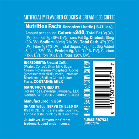 Buy Victor Allen's Breyer's Cookies & Cream Iced Coffee USA (405ml)