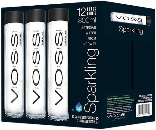 Buy Voss Sparkling Water Glass Bottle - 800ml