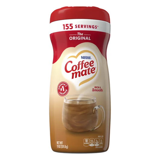 Nestlé Coffee mate Original, powdered coffee creamer, Coffee mate 155 servings, non-dairy coffee creamer, best coffee creamers, lactose-free creamer, gluten-free creamer, coffee additives, shelf-stable coffee creamer, rich and creamy coffee companion.