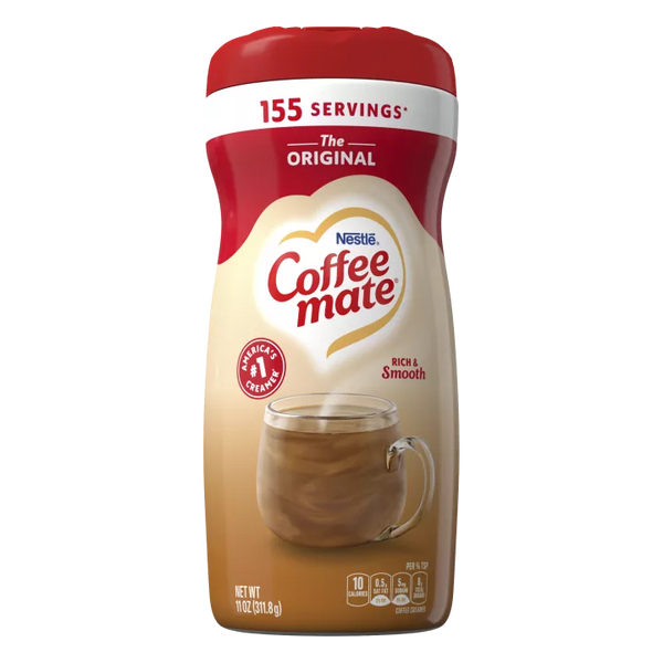 Nestlé Coffee mate Original, powdered coffee creamer, Coffee mate 155 servings, non-dairy coffee creamer, best coffee creamers, lactose-free creamer, gluten-free creamer, coffee additives, shelf-stable coffee creamer, rich and creamy coffee companion.