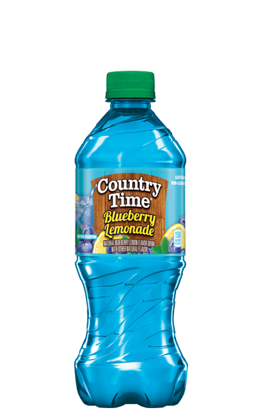 Country Time Blueberry Lemonade, fruity lemonade drink, blueberry-flavored lemonade, refreshing bottled beverages, tangy sweet lemonade, portable lemonade bottle, ready-to-drink lemonade, summer drinks, family-friendly beverages, Country Time lemonade flavors.