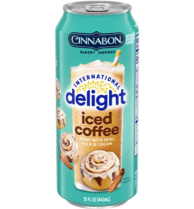 Cinnabon Iced Coffee, International Delight Cinnabon Coffee, best iced coffee drinks, cinnamon roll coffee drink, sweet iced coffee, dessert-inspired coffee, Cinnabon coffee flavor, International Delight 15 fl oz, coffee with cinnamon flavor.