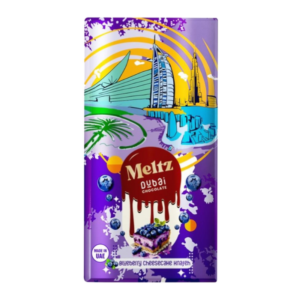 Buy Meltz Viral Dubai Chocolate Blueberry Cheesecake Knafeh Dubai - 192g Single Bar
