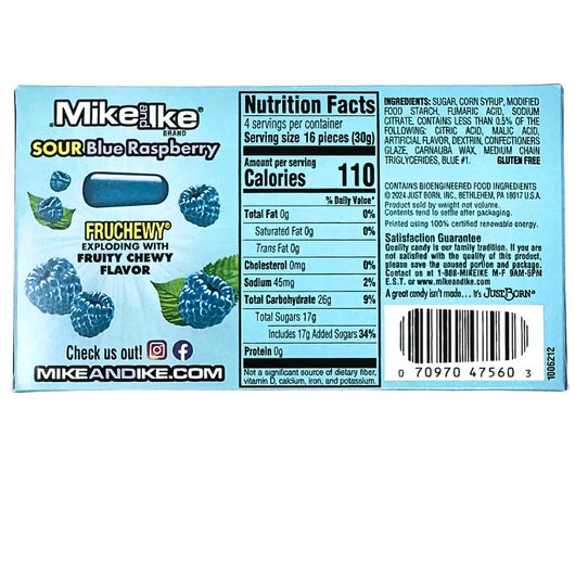 Buy Mike and Ike Sour Blue Raspberry Theatre Box - 4.25oz (120g)